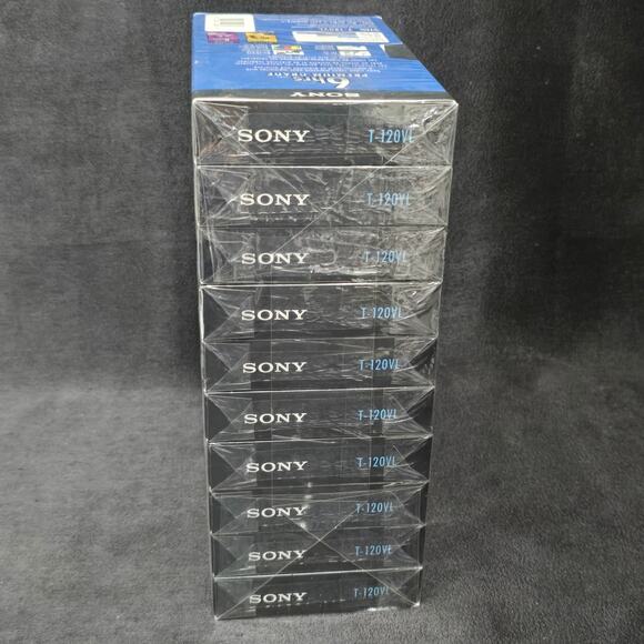 Sony T-120 Blank VHS Video Tape 6 Hour Premium Grade New Factory Sealed 10 Pack - Picture 4 of 7